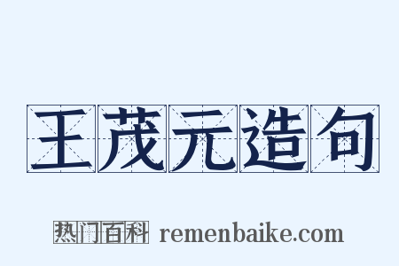王茂元造句是什么意思的图片